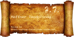 Heffner Teodolinda névjegykártya
